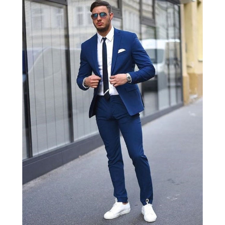 Navy blue and white color combination for men